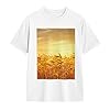 Wheat Field Print Men's T-Shirt Short Sleeve Breathable Comfortable Clothing Home Office Gym Parties White #2