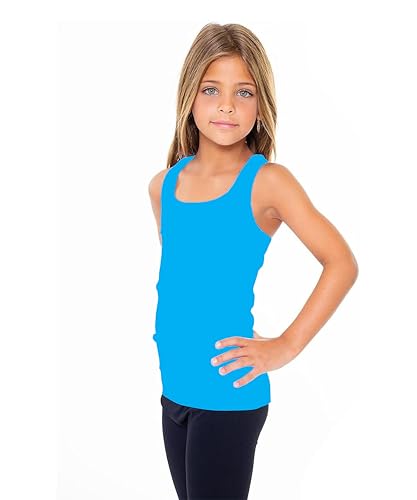 Image of Malibu Sugar Girls Tank Tops Size 7-10 - Racerback Tank Top Dance Cheer Gymnastics Shirts for Sports Undershirts Layering