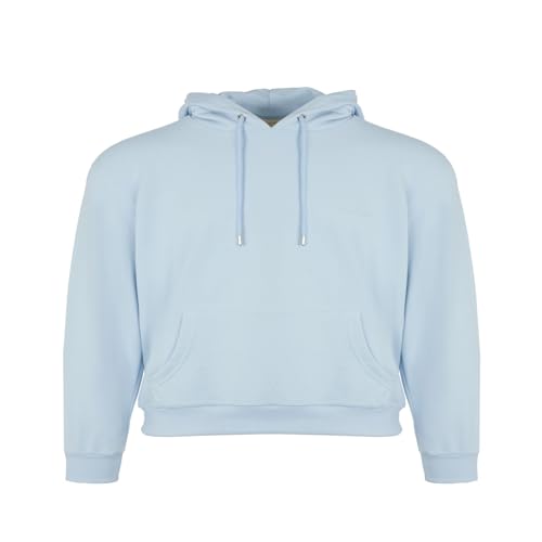 Sweat à capuche homme bleu en coton taille L pour un style casual