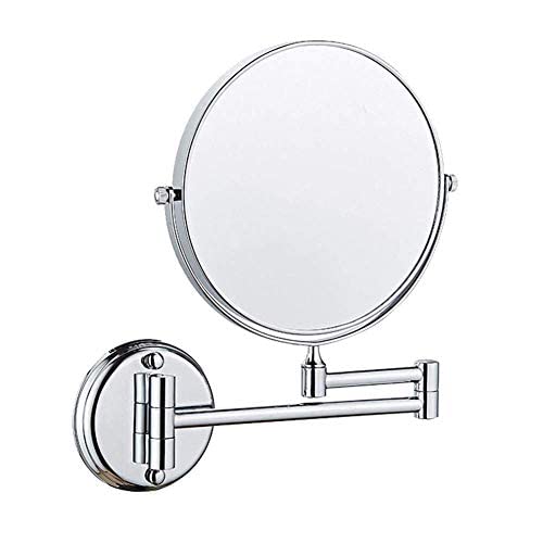 Miroir de maquillage mural JCAKES 20,3 cm pivotant extensible et pliable pour cosmétique salle de bain