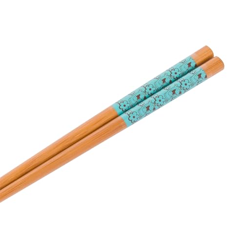 Image of Silver Buffalo Scooby Doo Feed Me Retro Groovy Flowers Ceramic Sushi Set with Dipping Sauce Dish and Matching Chopsticks