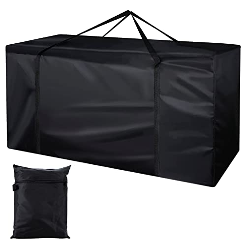 Bolsa de Almacenamiento para Cojines Jardín, Funda Protectora Cojín para Muebles, Impermeable y Resistente al 210D Oxford, Anti-UV, para Guardar Almohadas, Árbol de Navidad, 122x40x55cm