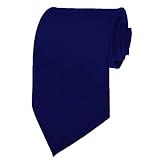 K. Alexander Navy Blue Necktie SOLID Mens Neck Tie Satin