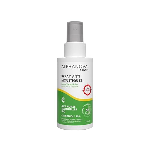 ALPHANOVA Spray Anti Moustiques Naturel - Très efficace - Zones temperées - Europe - A l'ecalyptus - formule naturelle -75ml