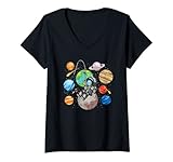 Photo Gallery donna divertente astronauta spazio pianeta luna scienza sistema solare maglietta con collo a v Photo Gallery donna divertente astronauta spazio pianeta luna scienza sistema solare maglietta con collo a v