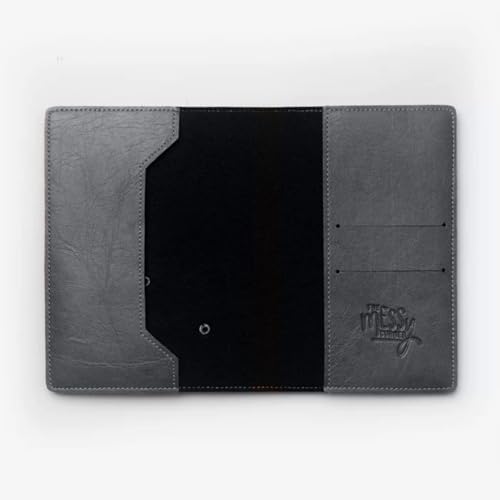 Image of The Messy Corner Unisex Vegan Leather Passport Cover | Classy & Stylish Printed Travel Case | (Grey, Backpacker)