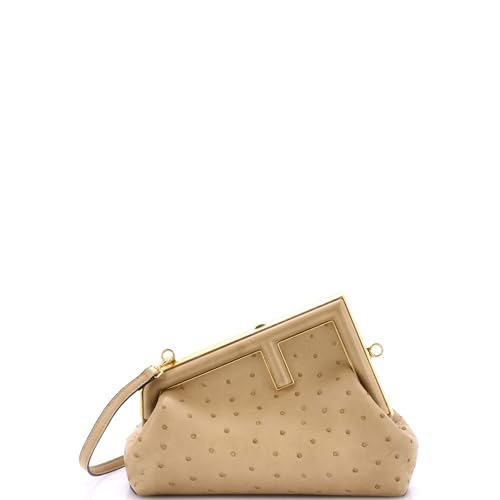 Pre-Loved First Bag Ostrich Small, Neutral