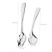 TOBBOMEY Adaptive Utensil Set Elderly Curved Spoon and Fork for Patients Stainless Steel Eating Assist Tableware for Bedridden Care Ergonomic Feeding Tools