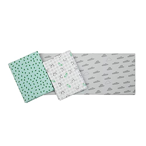 Papi Textil Cueiro Flanelado Compose Estampado 80Cm X 50Cm Contem 03 Un, Cinza, 80x50