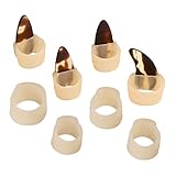 古箏ネイルセット ギターの親指ピック サムピック フィンガーエキスパンダートレーナー 親指プロテクター 練習用ネイルカバー シンプルなネイルプロテクター シリカゲル Beige Abaodam