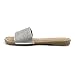 EXEBLUE Women's Glitter Shiny Slide Sandals Fashion Round Toe Slip on Bling Slippers Silver 8