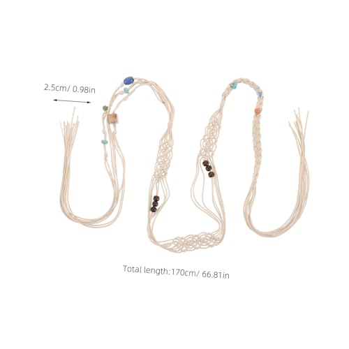 BESTYASH Women Boho Tassel Waist Belt with Beads Handwoven Woven Rope for Skirts and Stylish and Comfortable Accessory2