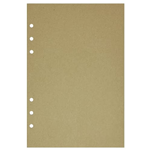 Image of Zelten Loose Leaf Punched Paper Refills Paper for 6 Hole Binder Personal Organizer Diary Notebook Refillable Planner (Kraft,A5 /6 Hole)