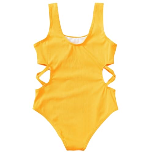Generisch Traje de baño para niña Bikini Set Niños Verano Niñas Traje de Baño Bikini Set 1 Pieza Traje de Baño Niña Traje de Baño Bebé 92 Niñas, amarillo, 9-10 años