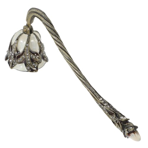 HEALLILY Vintage Rhinestone Inlaid Candle Wick Snuffer Elegant Flower Shape Dome Extinguisher for Scented Aromatherapy and Tea Light Candles Lightweight Design