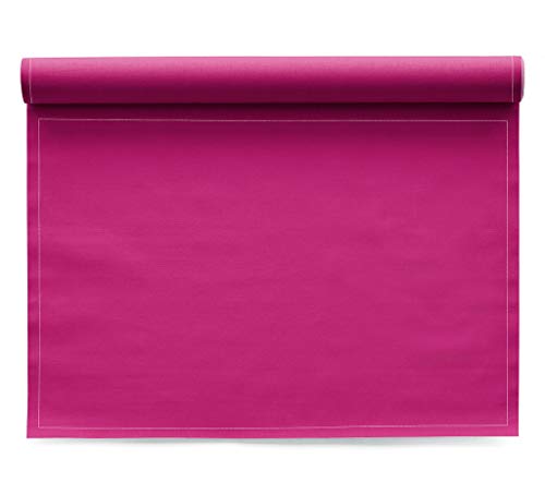 MY DRAP Washable And Reuseable Cloth Placemat - 17.7 x 12.6 in (12 Per Roll, Cotton Fuchsia)
