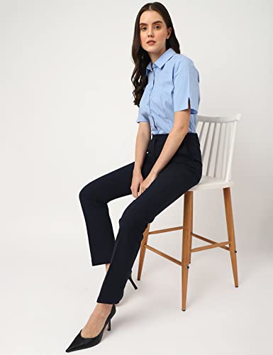 Image of Marks & Spencer Womens Solid Polyester Blend Collared Neck Regular Fit Shirt