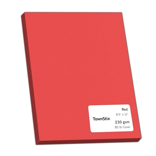 24 Pieces 85 lb (230 gsm) - Red Cardstock Thick Heavy Cardboard Paper - Laser and Inkjet Printing 8.5 x 11 inches