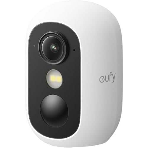 eufy Security eufyCam C35, Wireless Security Camera, Outdoor and Indoor, Magnetic Mount, Colour Night Vision, Subscription-Free On-Device Storage, IP67, Supports Solar Panel, White Solo Whit