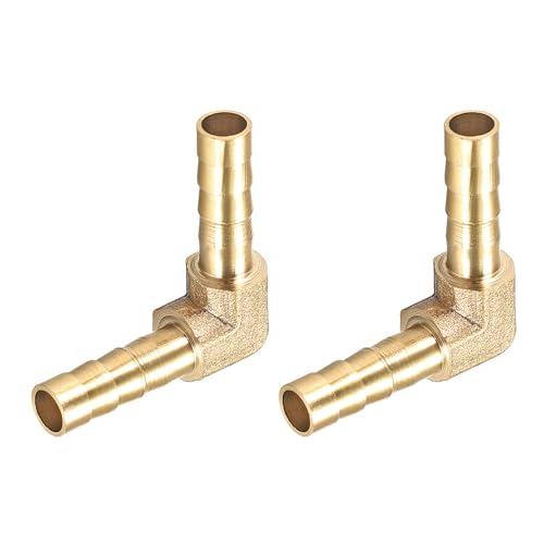 METALLIXITY L-Shaped Brass Barb Fitting (6mm) 2pcs, Barb Connector Coupler - for Fuel Air Water Oil Gas
