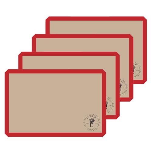 Silicone Baking Mats, Baking Sheet Liners, Pack Of 4, Oven Safe, Half Size (11.5 X 16.5), Non-Stick, Silicone Baking Sheet Liner, Perfect For Baking Macarons Cookies And Cakes