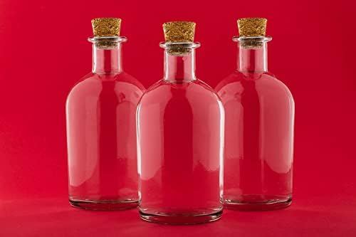 casavetro 250ml Glass Bottles with Cork Lids 12 Pcs Reusable Airtight Glass Bottle for Home Made Sloe Gin Liqueur Schnapps Wine Cider Soda Vodka Vinegar Oil Bottles - New-Bost (12 x 250 ml)