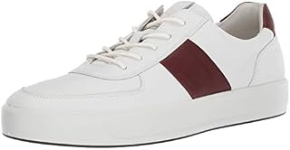 ECCO Men's Soft 8 Classic Sneaker, White/Rust, 46 M EU (12-12.5 US)