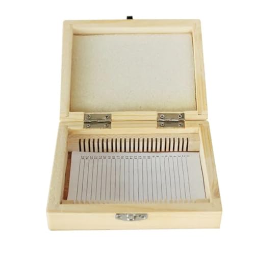 ラボ用顕微鏡アクセサリー 25 個の顕微鏡スライドボックス木製コンテナ収納ホルダー