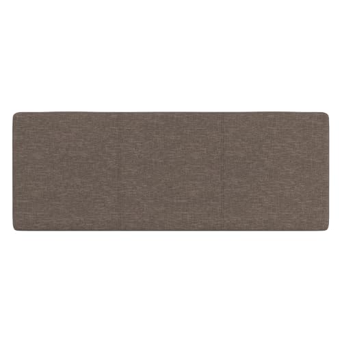 Image of SIMPLIHOME Avalon 48 inch Wide Linen Look Fabric Storage Ottoman in Fawn Brown