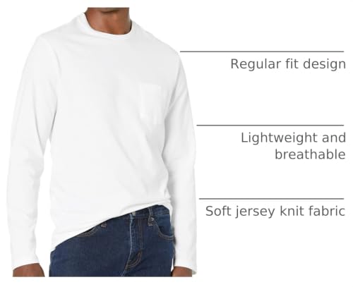 Image of Amazon Essentials Men's Regular-Fit Crewneck Long-Sleeve T-Shirt, Casual Cotton Jersey