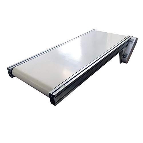 47.2x15.7 Desktop Conveyor Belts Flat White PVC Variable Speed Conveyor for Industrial Drive 110V 120W