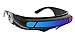 Produktbild WebDeals (TM)  Futuristische Zyklopen-Sonnenbrille zum Umwickeln, Schwarz (Black, Blue/Green Revo), X-Large