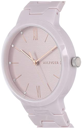 Tommy Hilfiger Quartz Analog Pink Dial Ceramic Strap Watch for Women-NETH1781957 - Image 2