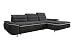 Produktbild New Level Ecksofa SOLUTION / L-Form mit Recamiere rechts / mit Schlaffunktion / inkl. verstellbare Kopfteile / 290 x 79 x 169 cm (BxHxT) / anthrazit - creme