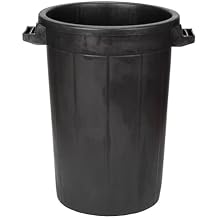 Amtech 75L Heavy-Duty Black Bin, Impact-Resistant Material, Crush-Resistant y Recyclable for Workshop, Site or Outdoor Use.