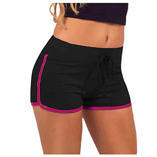 Pantaloncini da corsa da donna Pantaloncini da palestra per le donne Uk High Stretch Yoga Short Elastico in vita con coulisse Pantaloncini da jogging alla moda Sport Esercizio Outdoor Fitness