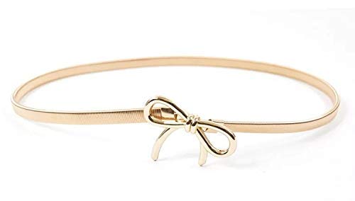 SATYAM KRAFT Womens Metal Adjustable Bow Belt Pack of 1 (Hexagon Belt, Golden)