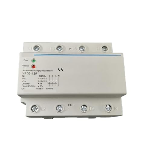 Relais de protection triphasé VPD3-125 100A 380V Rail Din récupération automatique