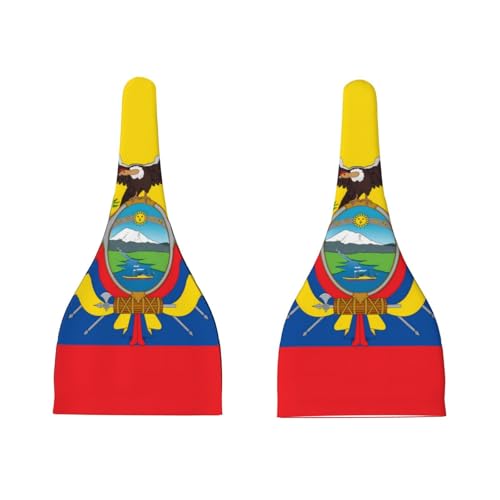 Newborn Baby Hat, Flag of Ecuador Print Soft Top Knot Beanie Cap, Cute Baby Headwear for 0-6 Months Black3