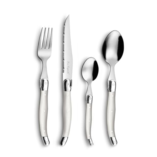 LOU LAGUIOLE RUSTIC - Set 24 Cubiertos Inox Mango Perla
