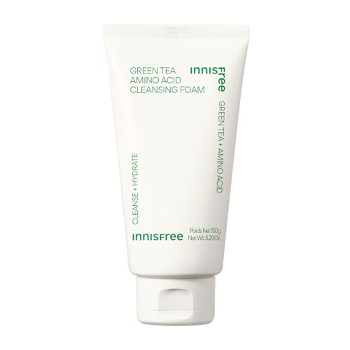 INNISFREE Green Tea Amino Acid Cleansing Foam, Sulfate-Free Hydrating Korean Face Wash, Gentle Lather, pH-Balanced Skincare