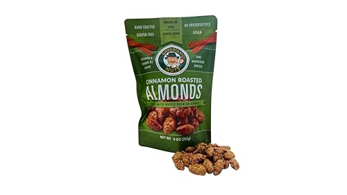 Magic Bavarian Cinnamon Roasted Almonds, 9 Ounces of Sweet, Gluten-Free, Vegan Nuts, Made in the USA