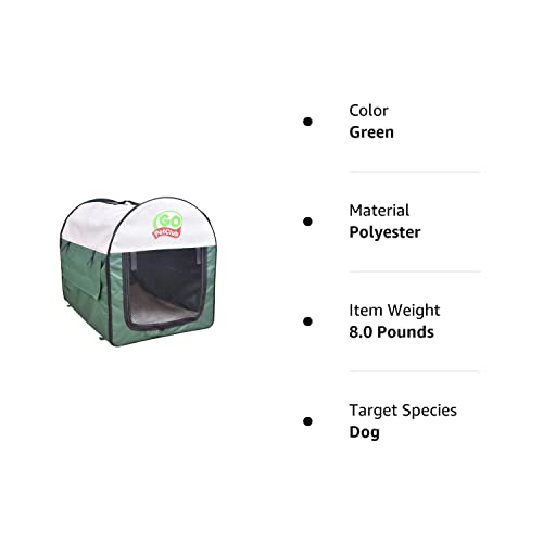 Go Pet Club 32" Rounded Top Soft Collapsible Dog Crate, Portable Pet Carrier, Thick Padded Pet Travel Crate For Indoor & Outdoor, Soft Sided Pet Foldable Kennel Cage With Durable Mesh Windows, Green #TOP4