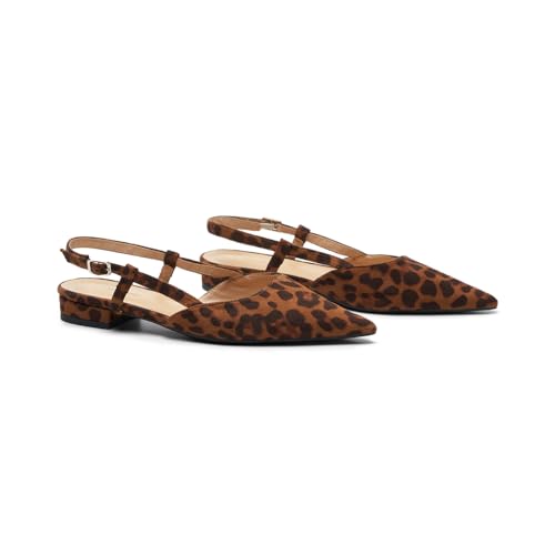 Image of C.Paravano Slingback Flats | Pointed Toe Flats | Slingback Sandals | Women's Slingback Dress Shoes | Adjustable Buckle Sandals