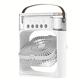 Mini Climatizador e Umidificador Portátil USB 3 em 1 | Ventilador de Mesa Pessoal Silencioso com Luz Noturna LED para Casa, Escritório e Viagem