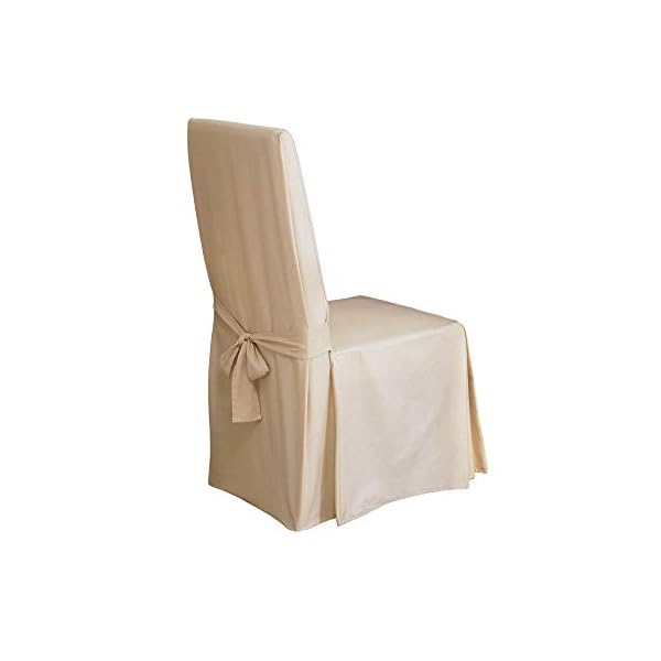 Surefit home decor duck solid long full length dining room chair one piece slipcover relaxed fit 100 cotton machine washablenatural color  urban country home decor