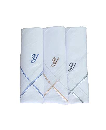 Image of GOLU MOLU Cotton White Formal Handkerchief Pack Of 6 | Office Travel Daily Use | Custom Initial Design | Free Size | Cotton Fabric | Customised N95 Mask Included