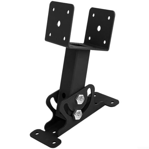 Zeroupshop Soporte de montaje de techo de alta resistencia ajustable para pérgola de 0 a 180 ° de acero con recubrimiento en polvo negro para terraza, cenador, patio, cubierta de 4 x 4 4 x 6 pulgadas