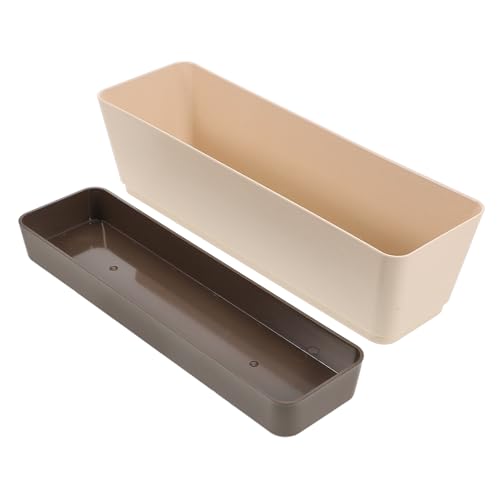 ifundom Fioriera Rettangolare con Vassoio Contenitore per Piante per Davanzale Balcone e Ufficio Design e Resistente con Drenaggio Ottimale