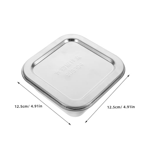 TOPPERFUN 大容量ステンレス製食品保存容器 蓋付き 気密設計 漏れ防止 冷蔵庫用 食品収納ボックス 持続可能で再利用可能 キャンプ 弁当 食事準